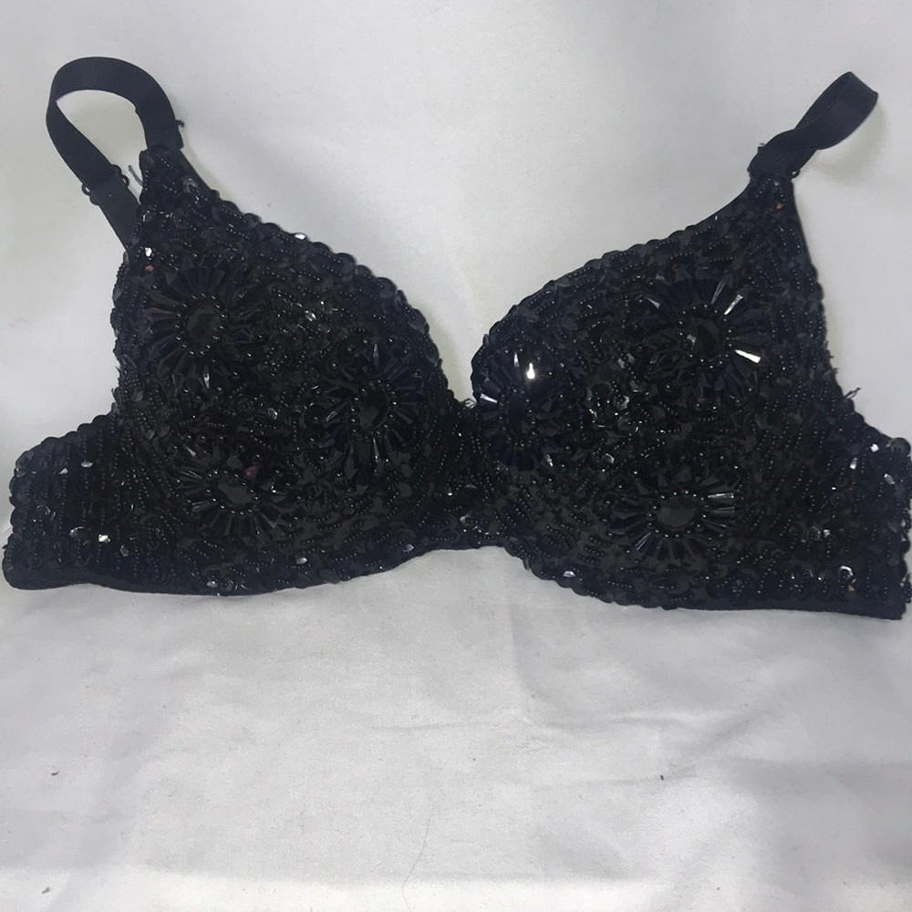Black beaded bra